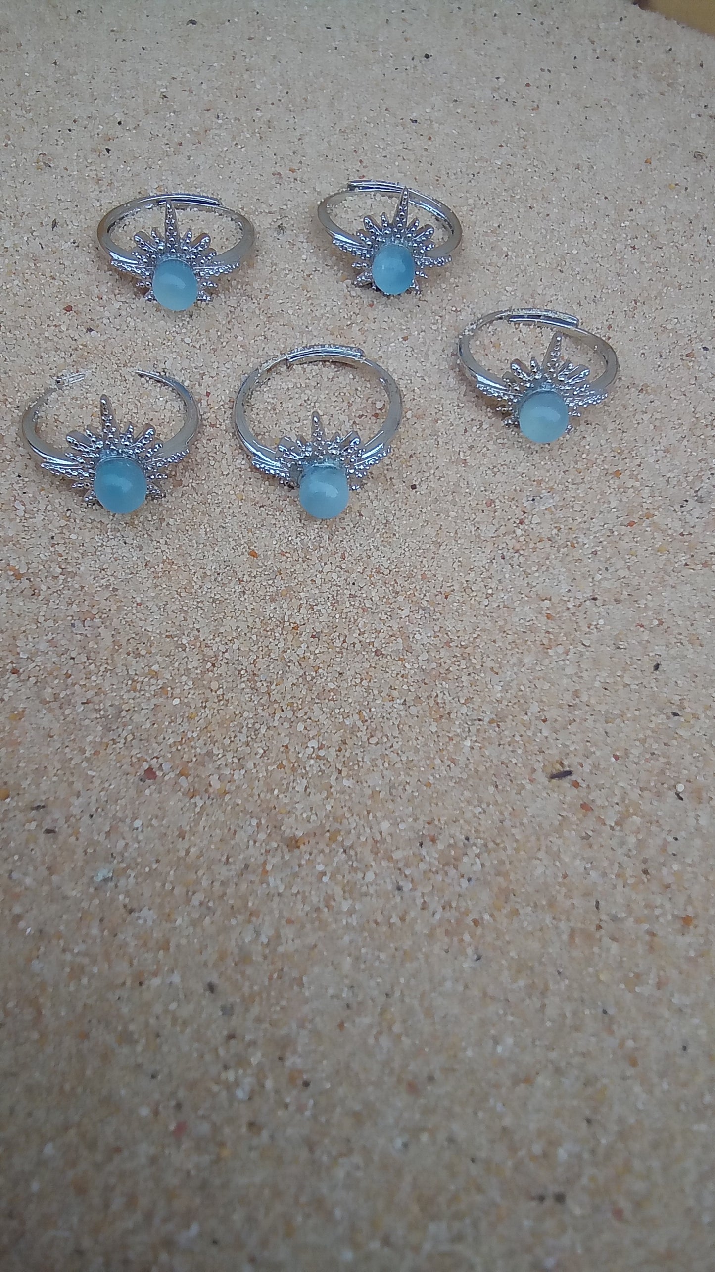 Aquamarine star ring.