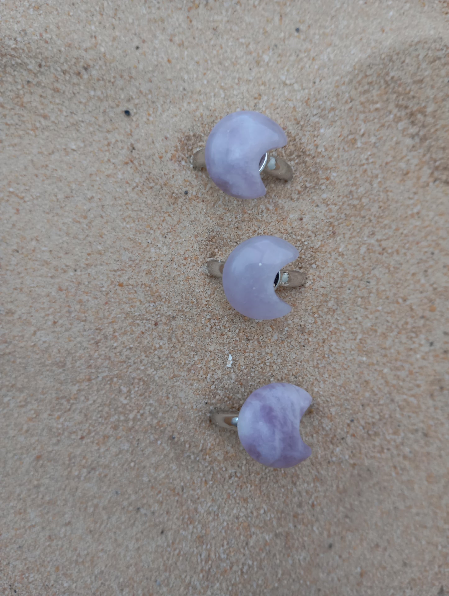 Kunzite Adjustable Moon rings