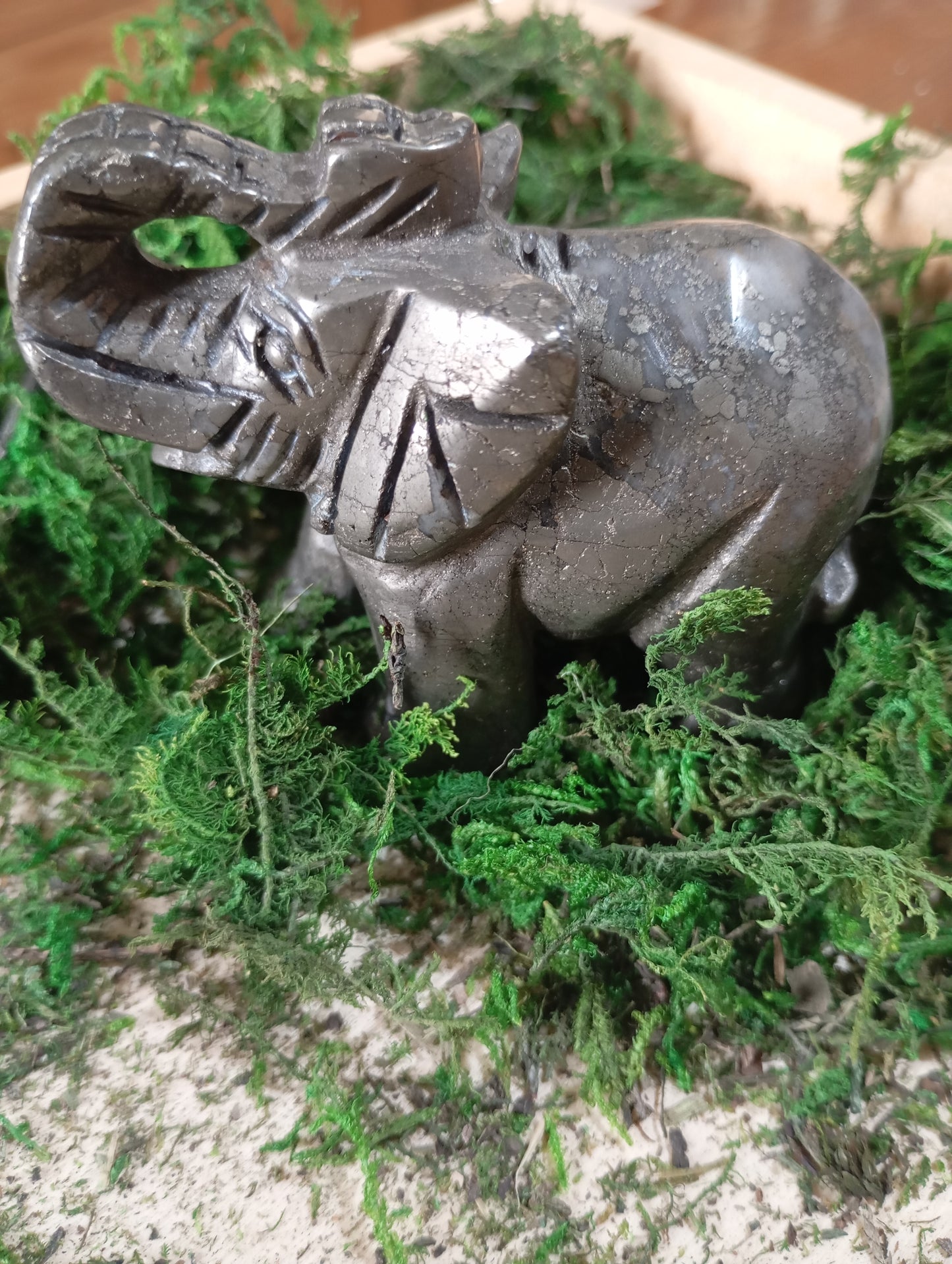Elephant pyrite carvings