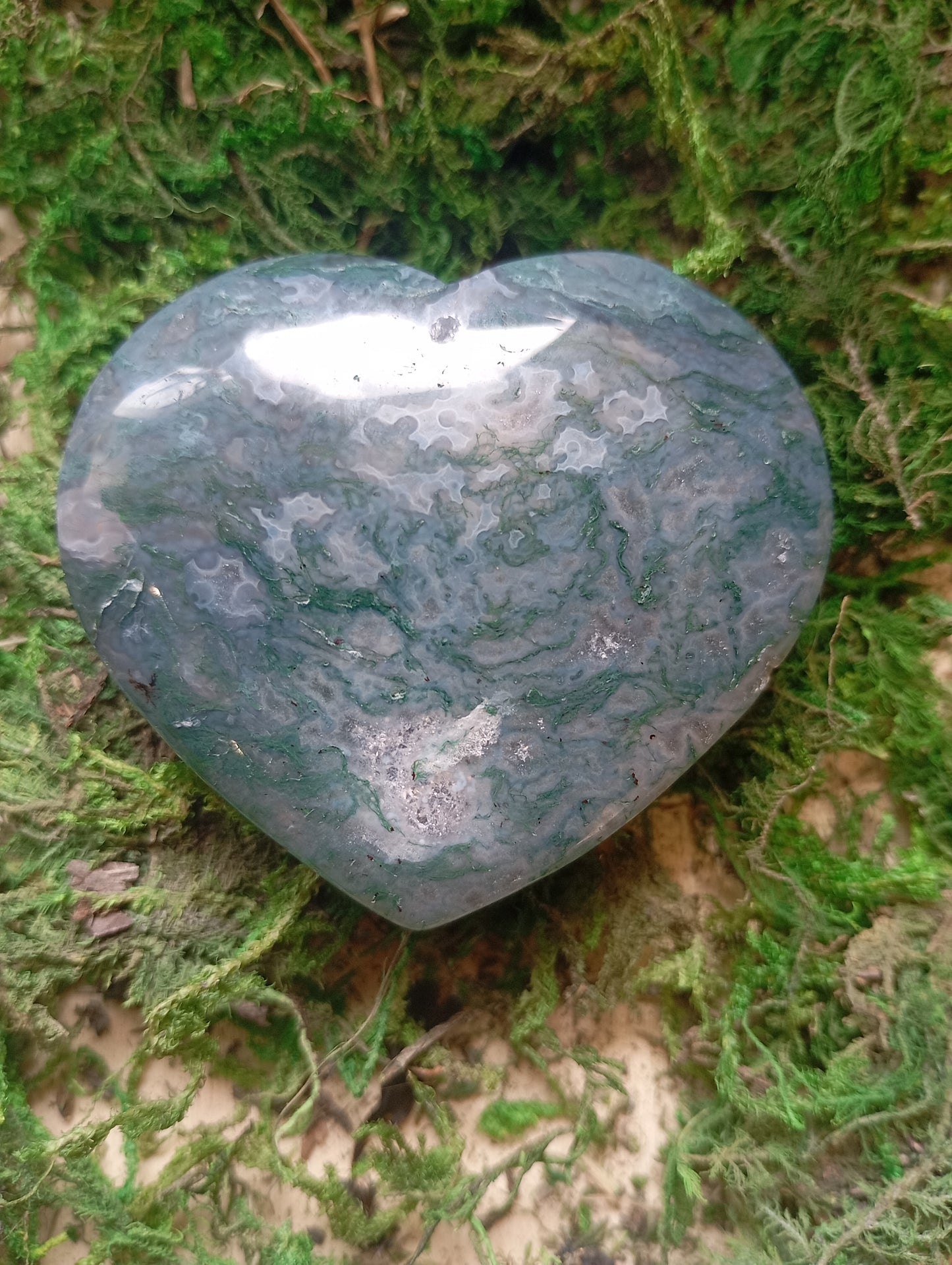 Moss Agate Hearts