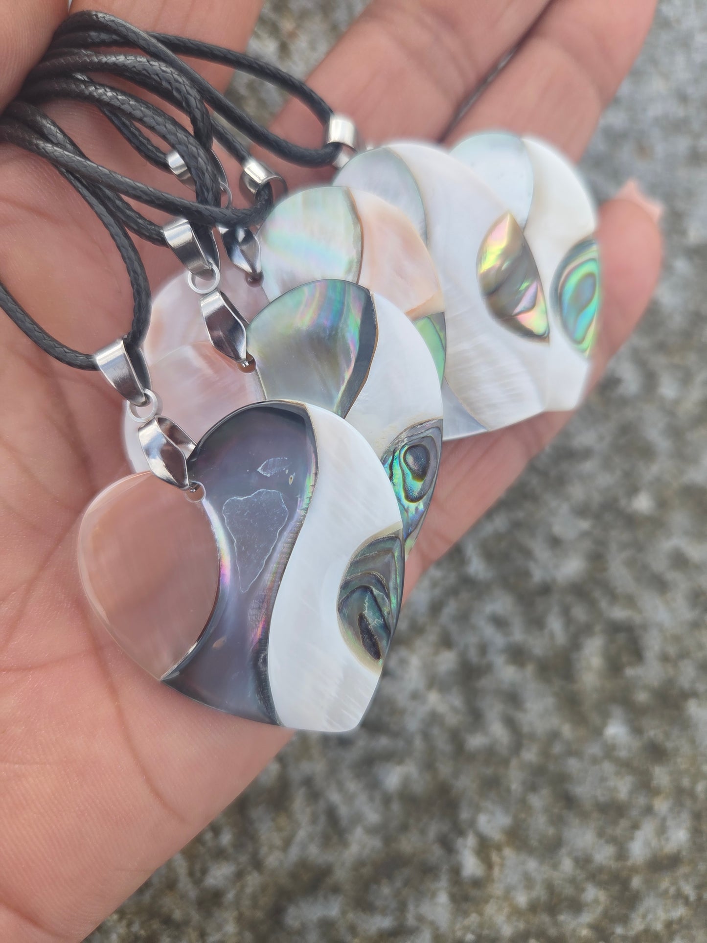 Shell heart necklaces