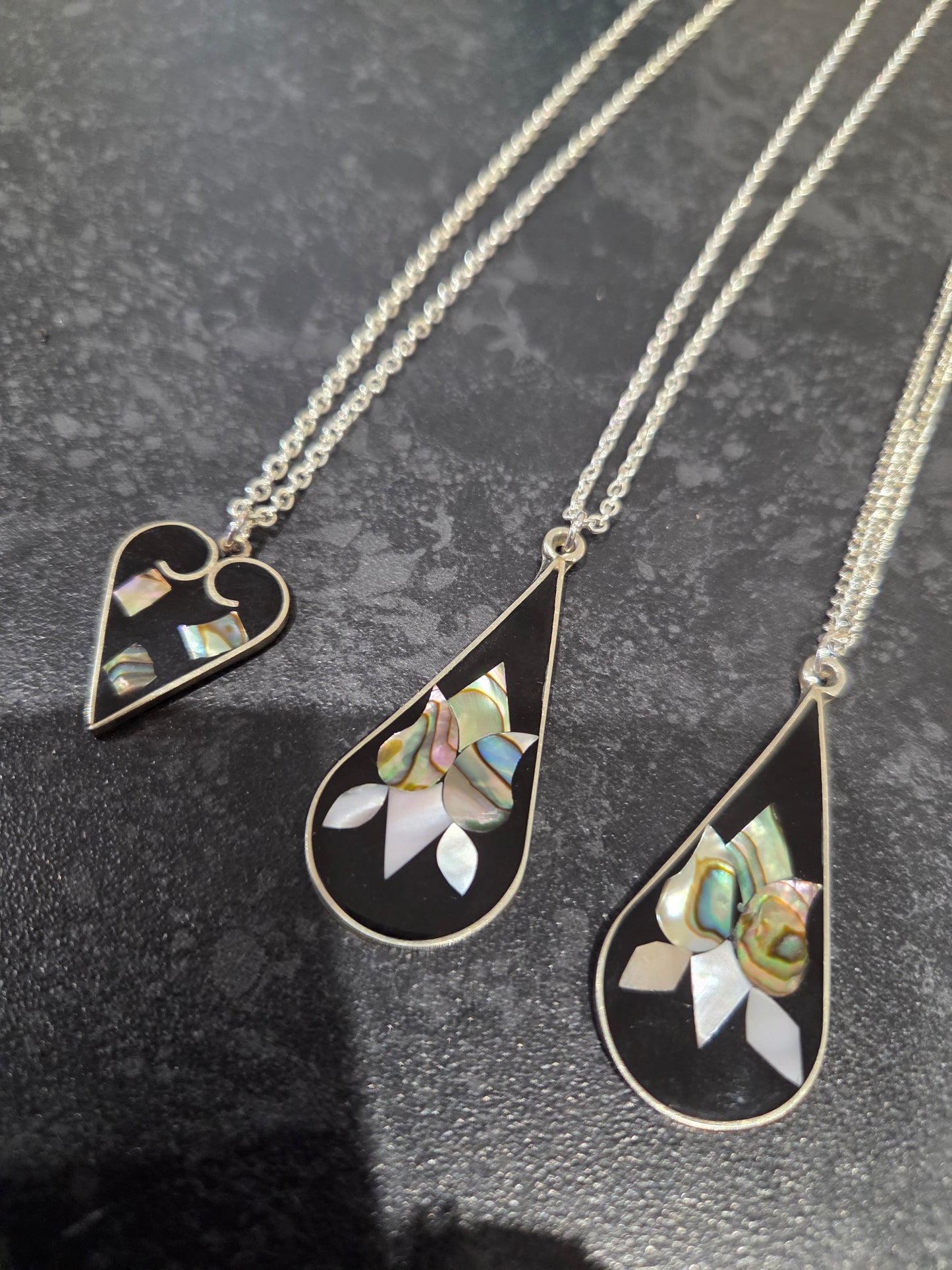 Abalone shells pendants.