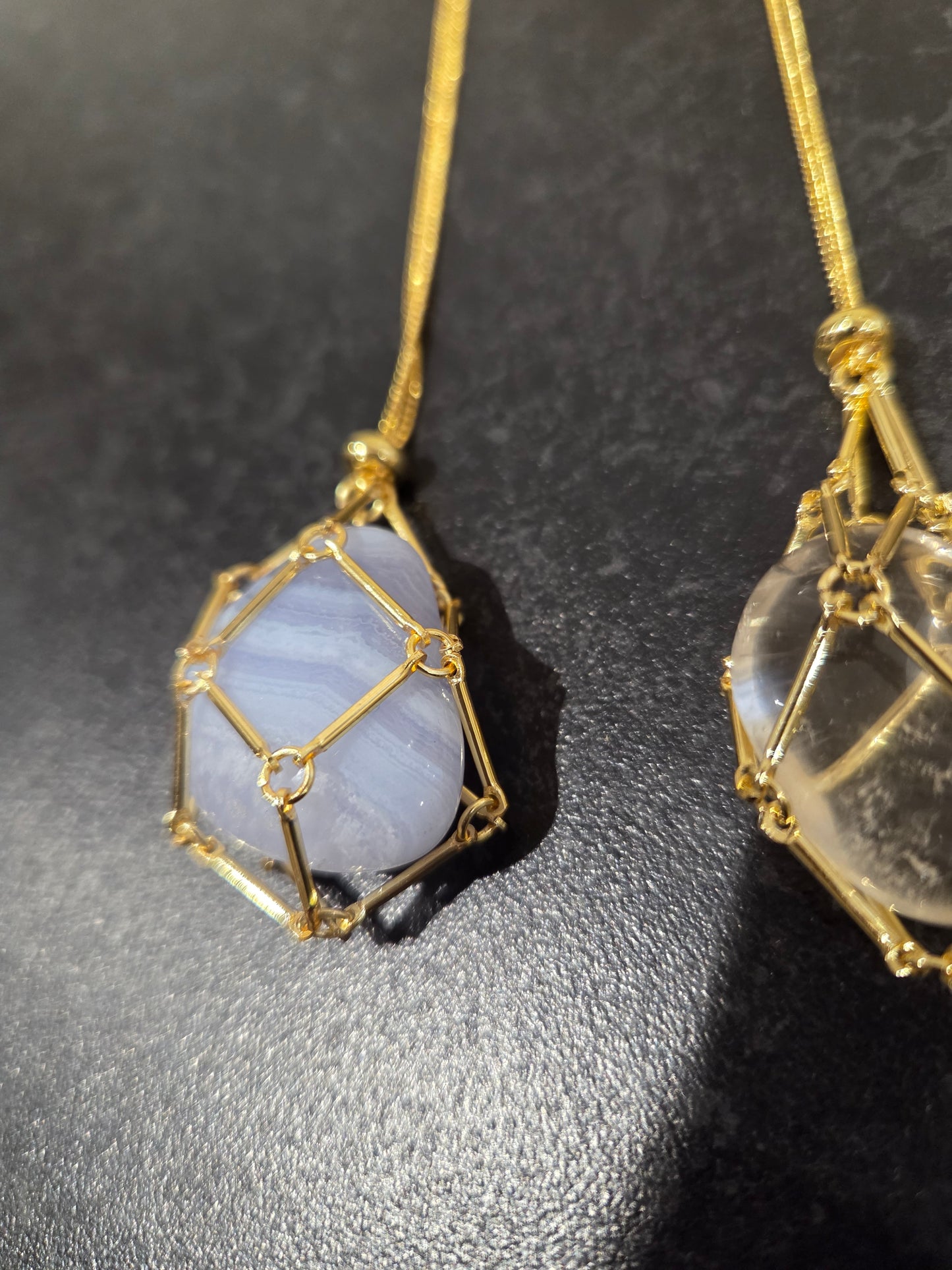 Crystal cage with a crystal.