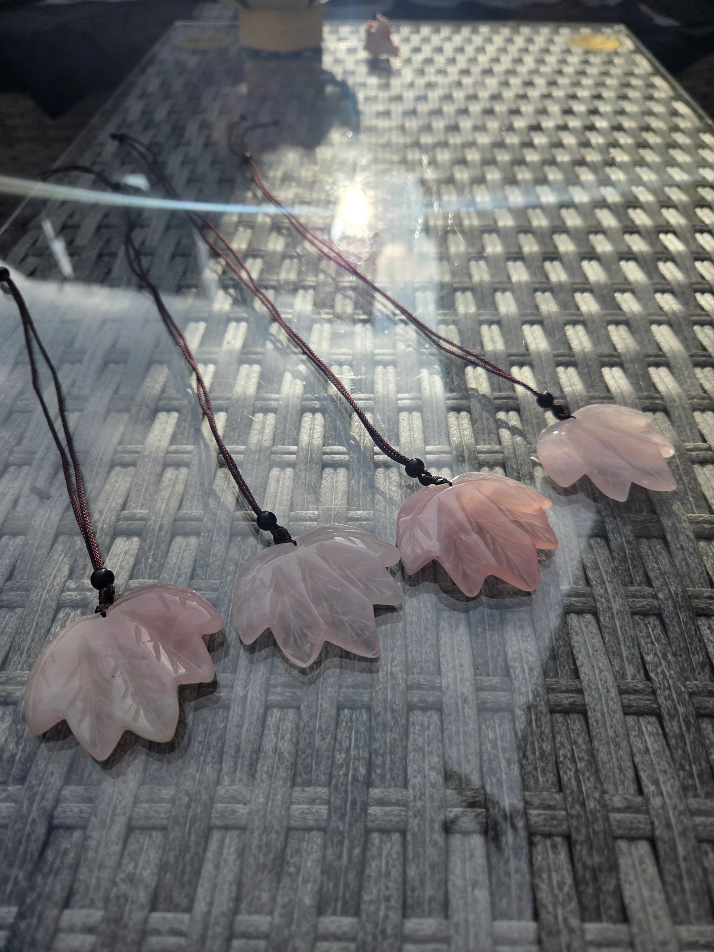 Rose quartz leaf