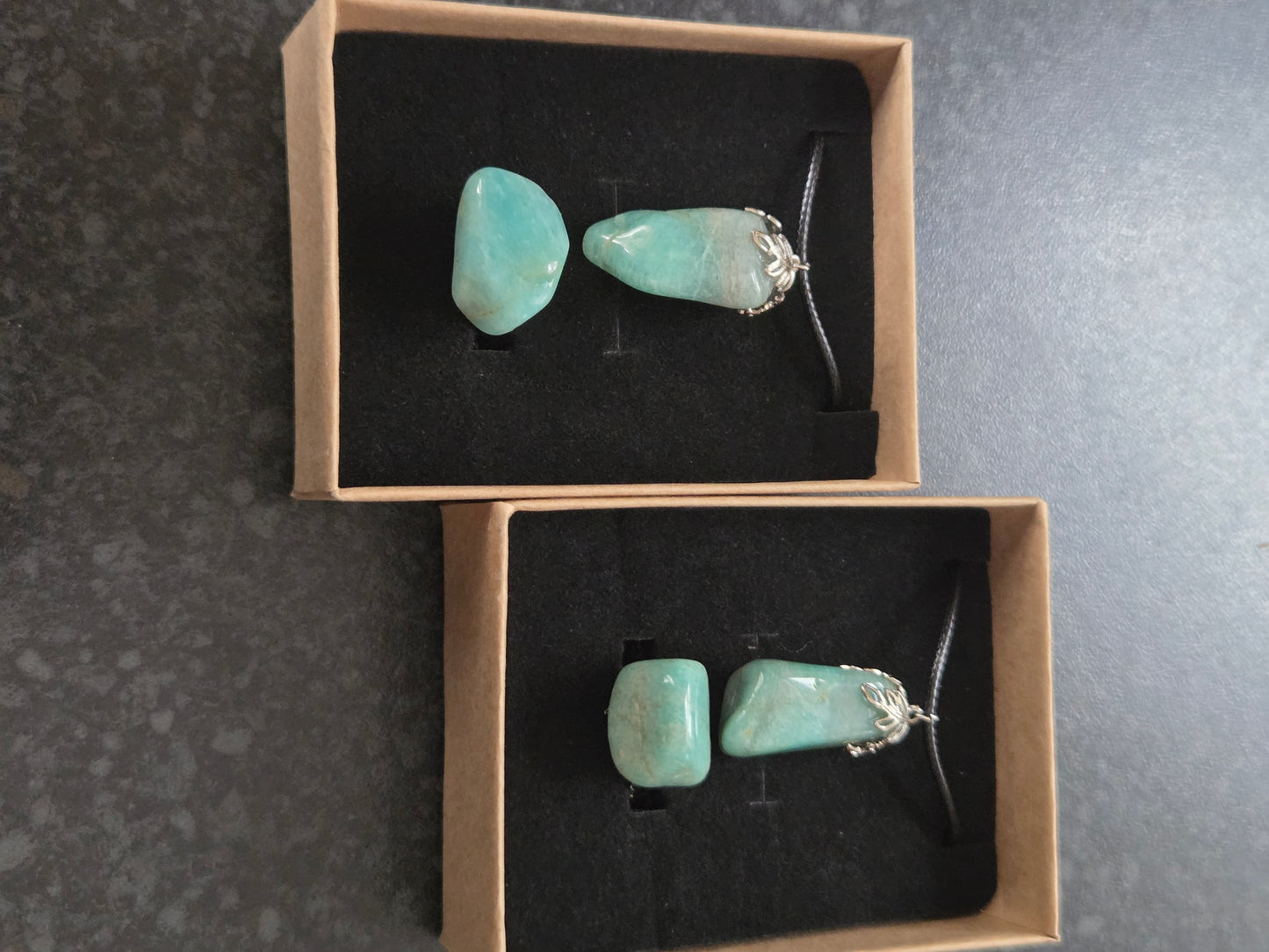 Amazonite necklace and ring.