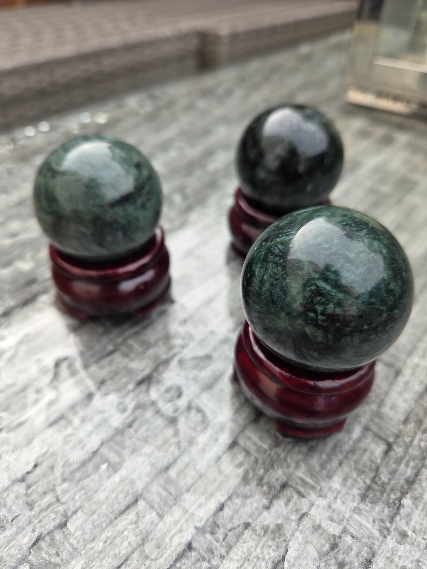 Carbonated Jade spheres.