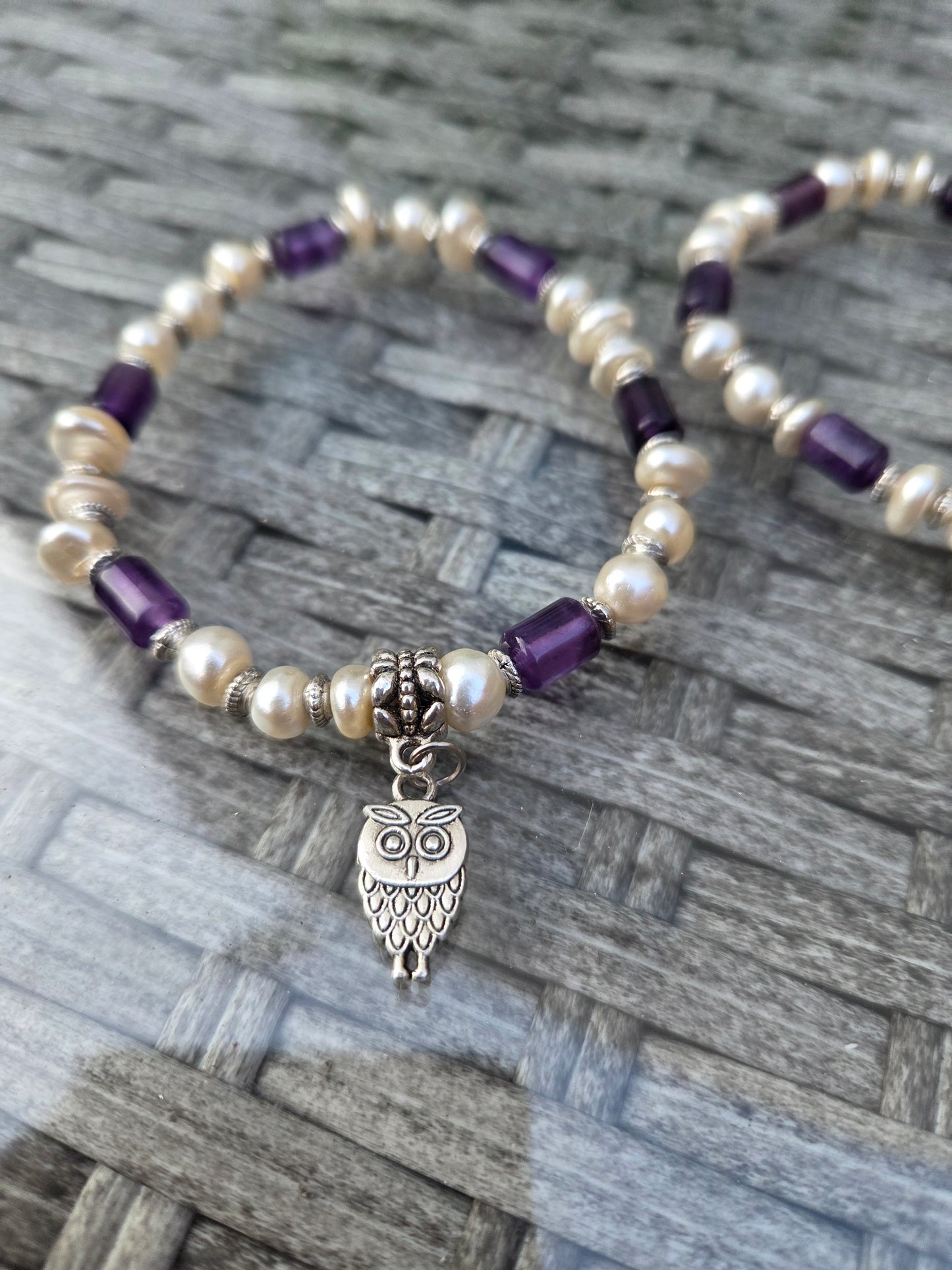 Amethyst and fresh water pearl