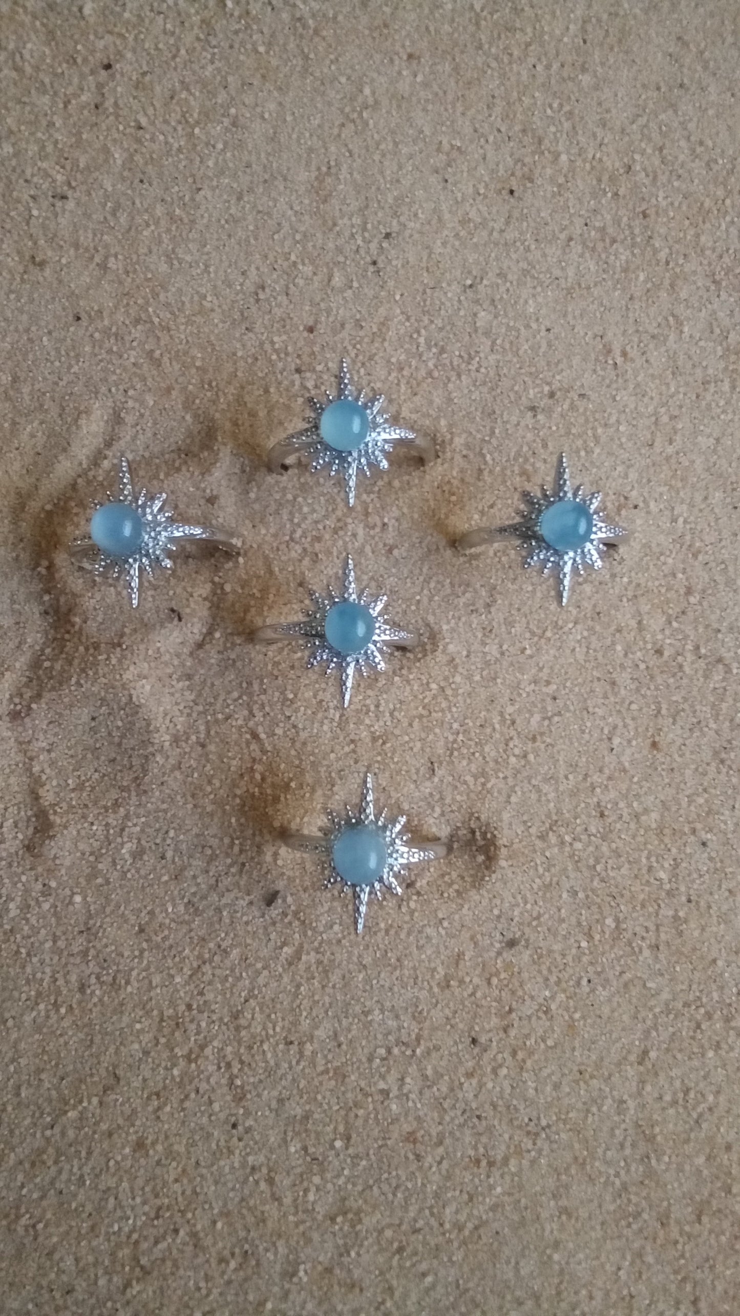 Aquamarine star ring.