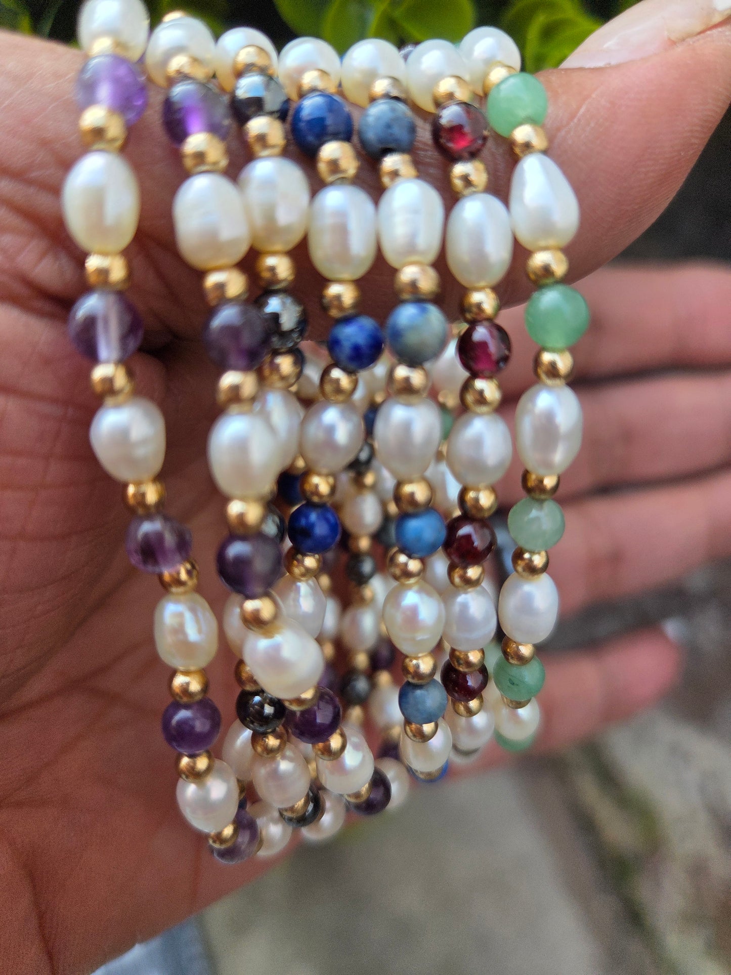 Pearl and Crystal bracelets