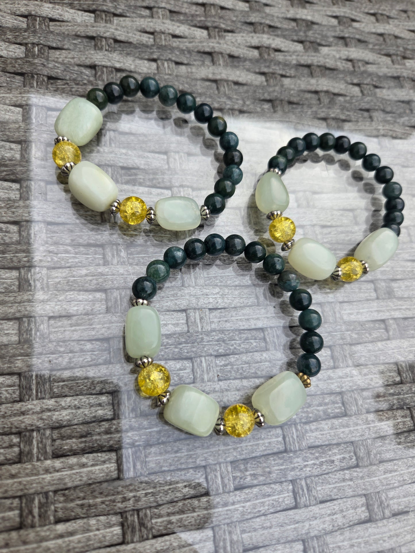 Green aventurine and Moss Agate bracelets
