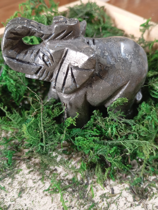 Elephant pyrite carvings