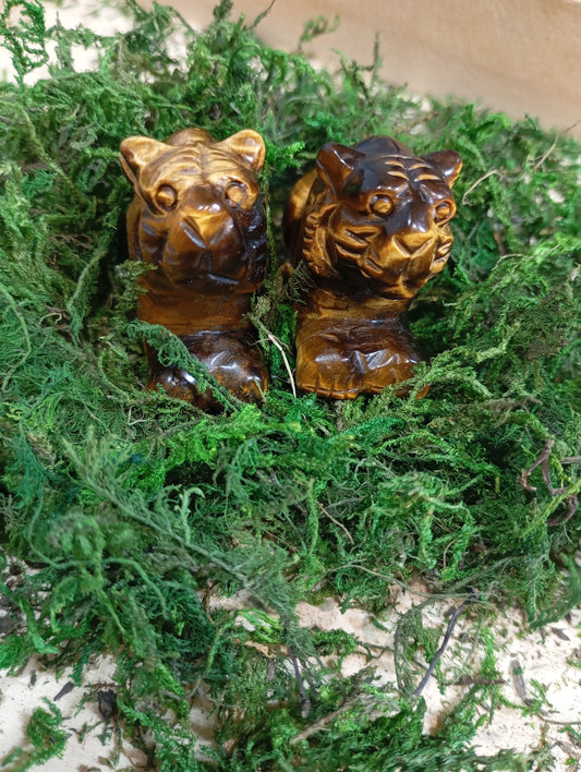 Tigers eye crystal tiger carvings