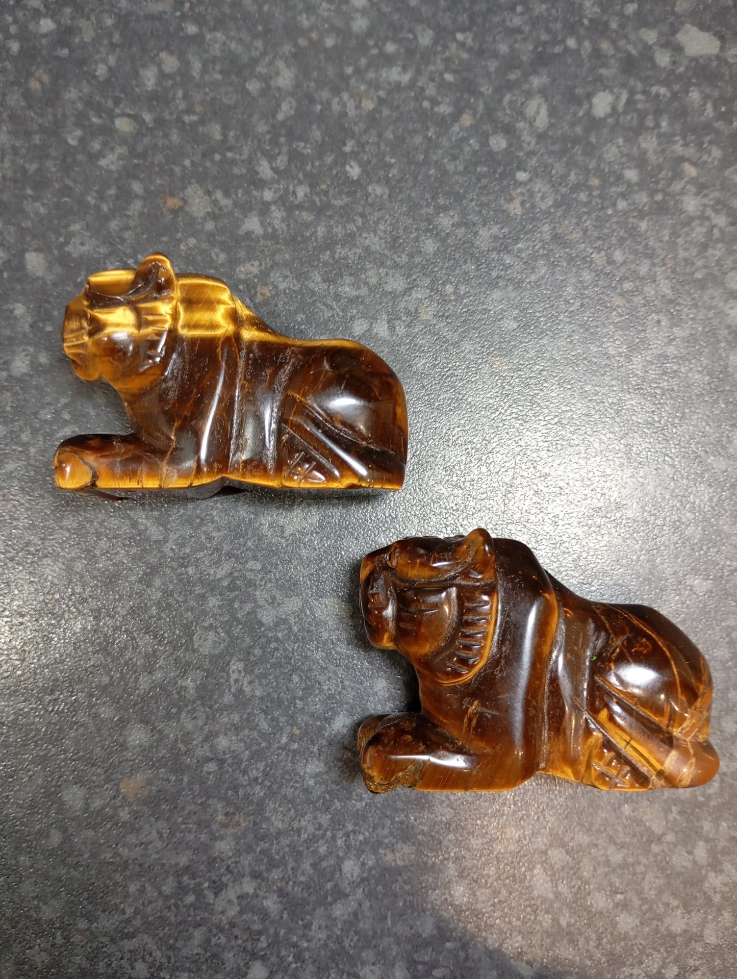 Tigers eye crystal tiger carvings