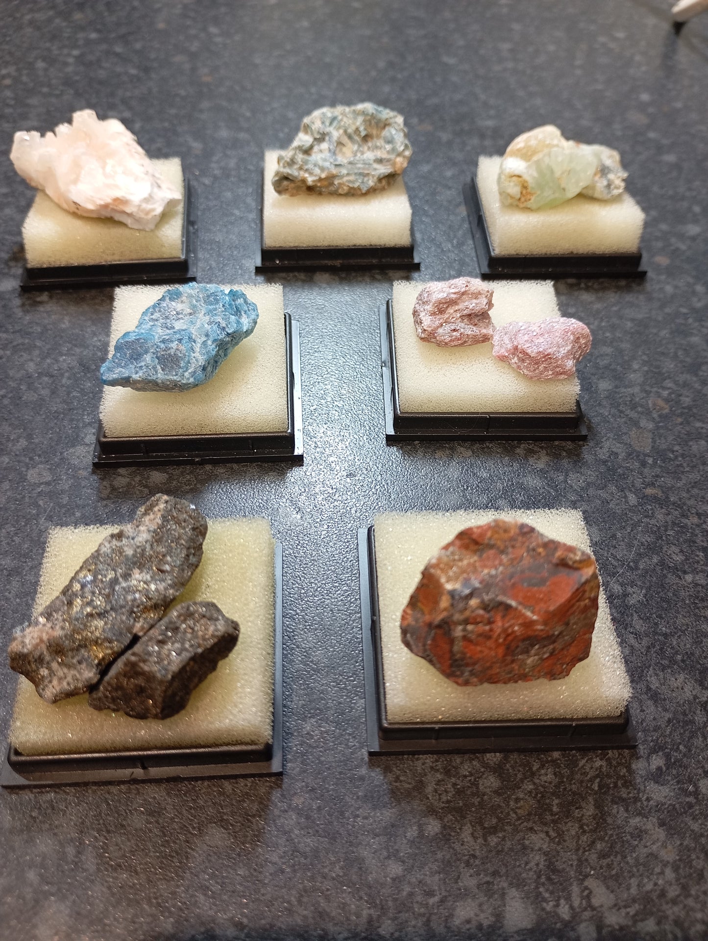 7 crystal specimens