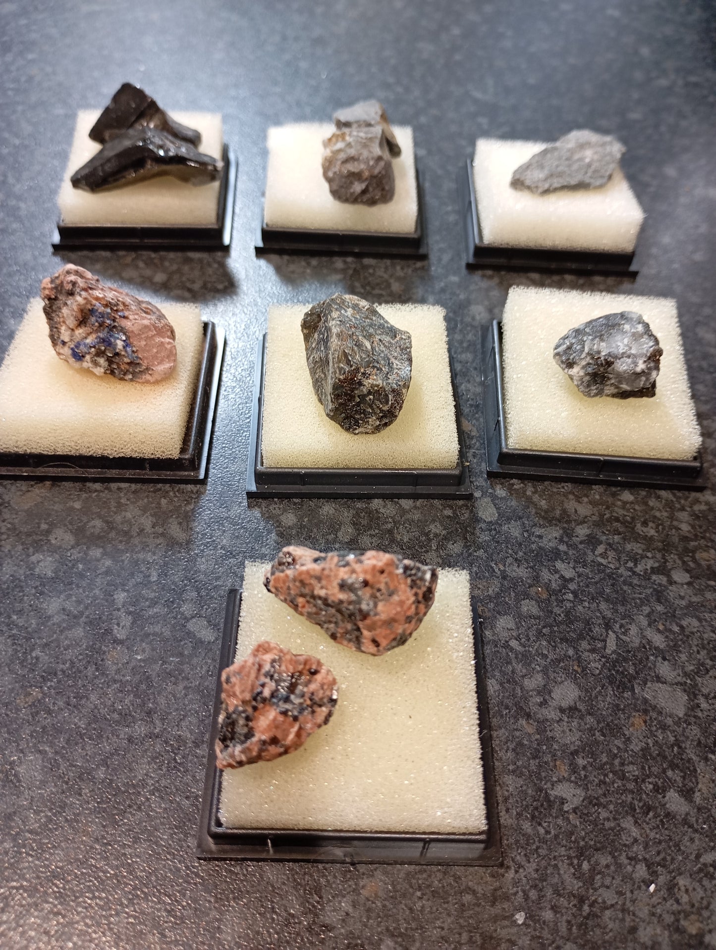 7 crystal specimens