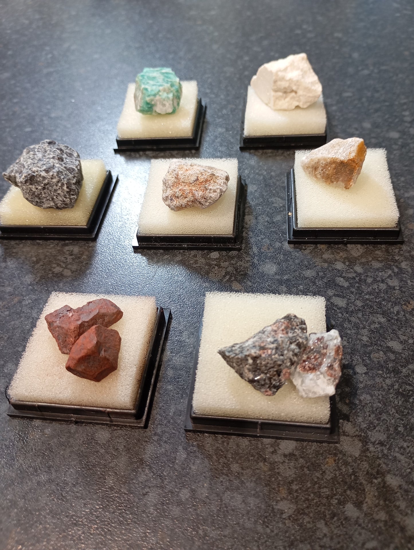 7 crystal specimens