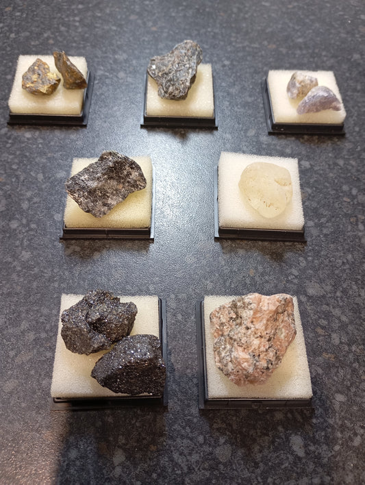 7 crystal specimens