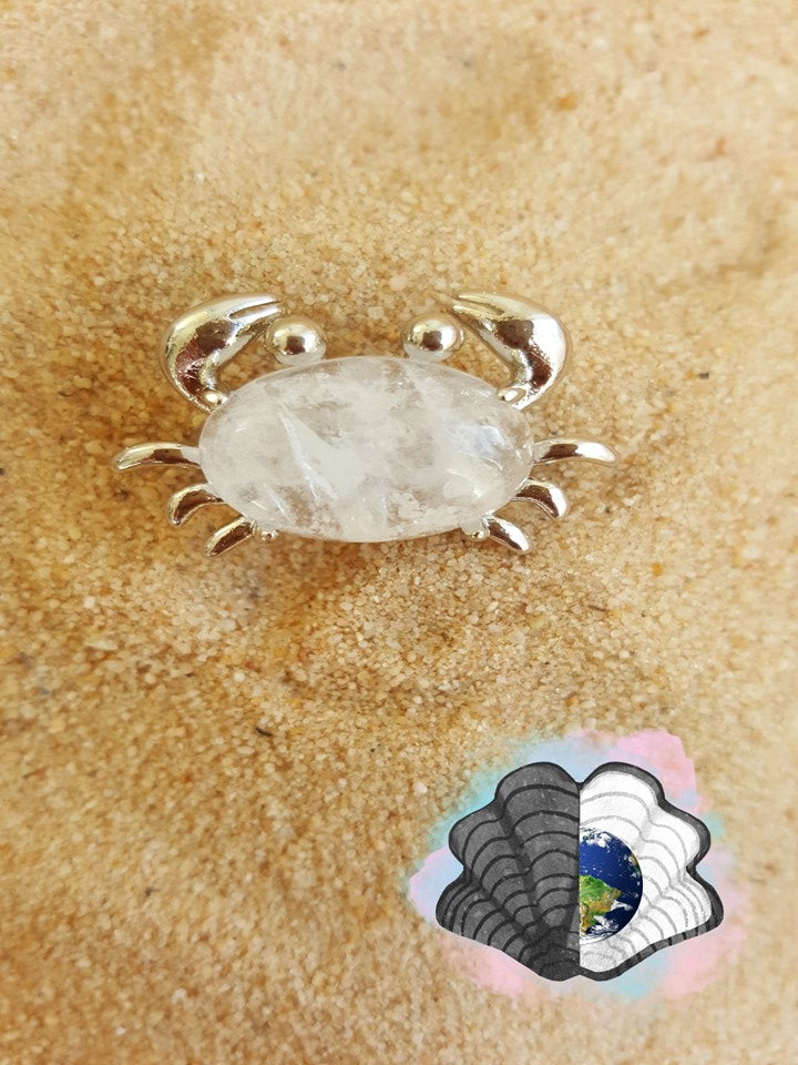 Clear Quartz Crab Ring