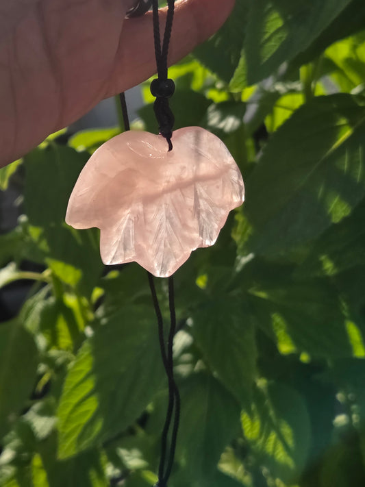 Rose quartz leaf