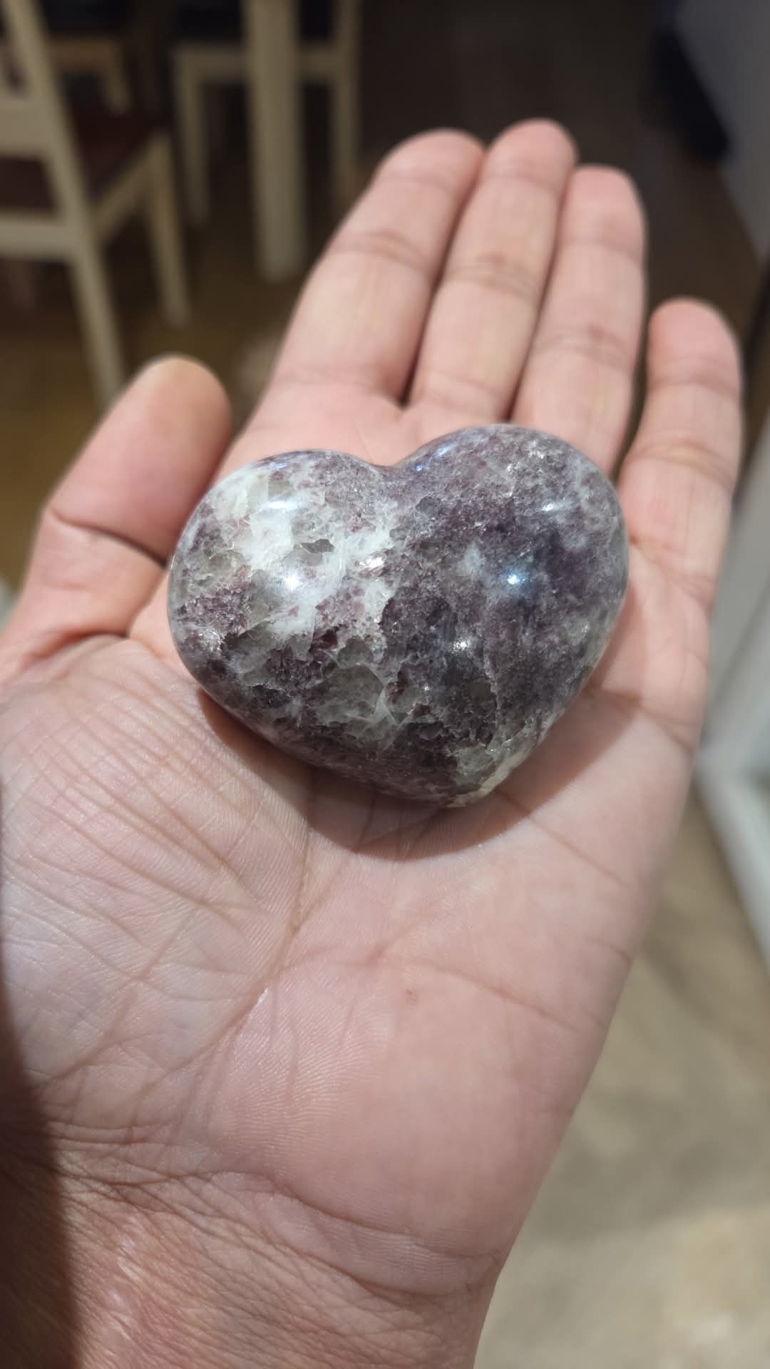 Lepidolite heart