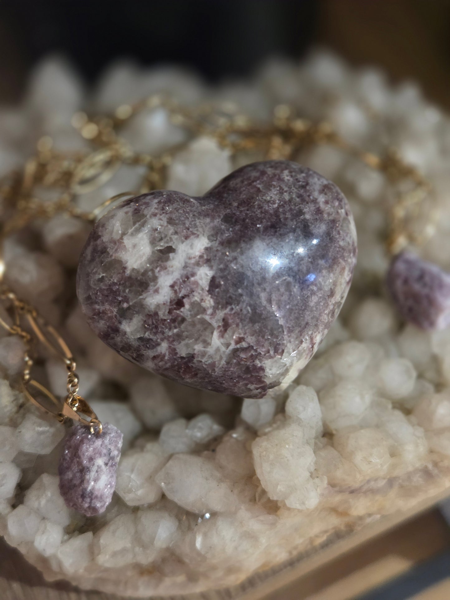 Lepidolite heart