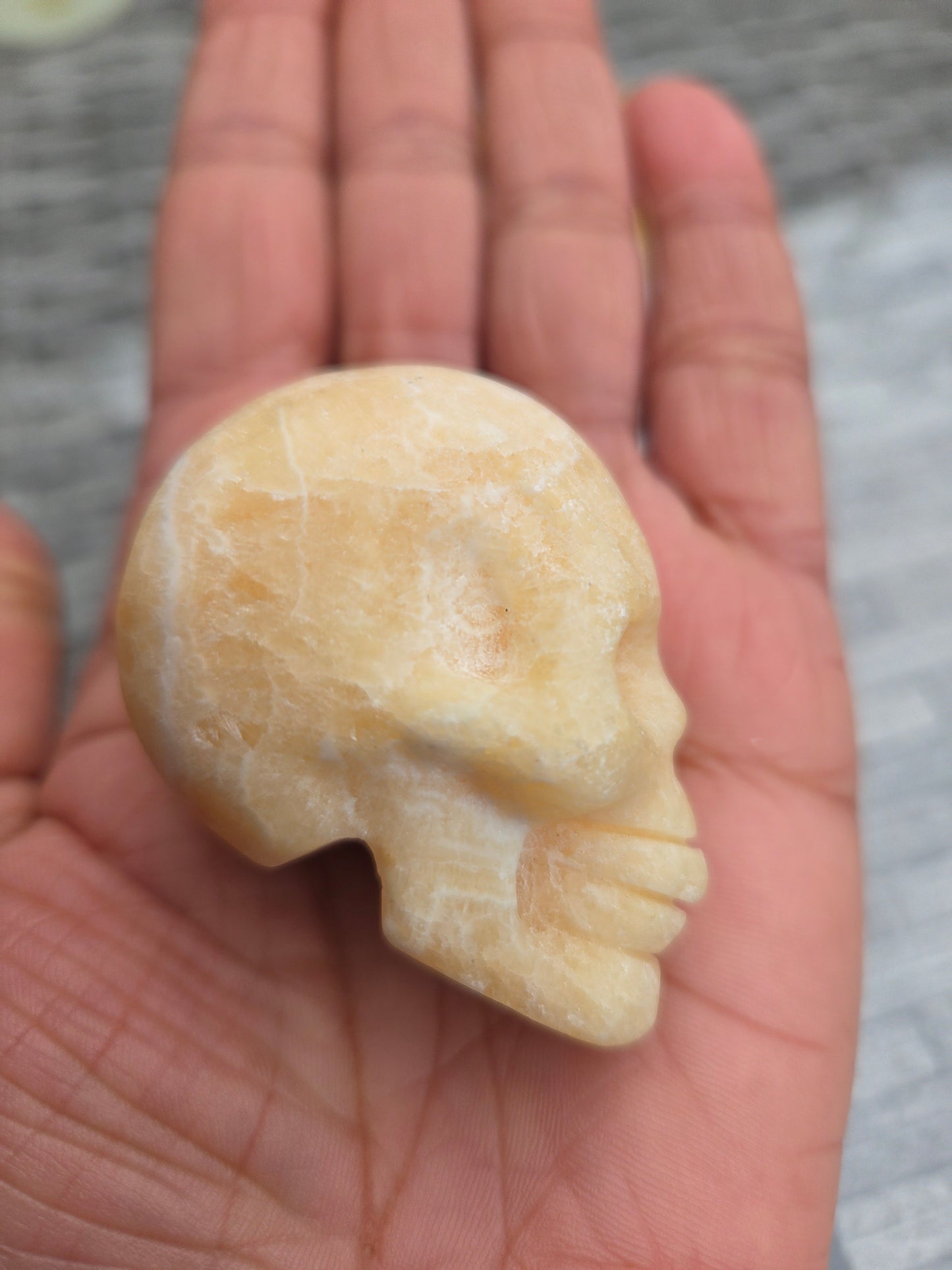 Yellow Calcite skulls
