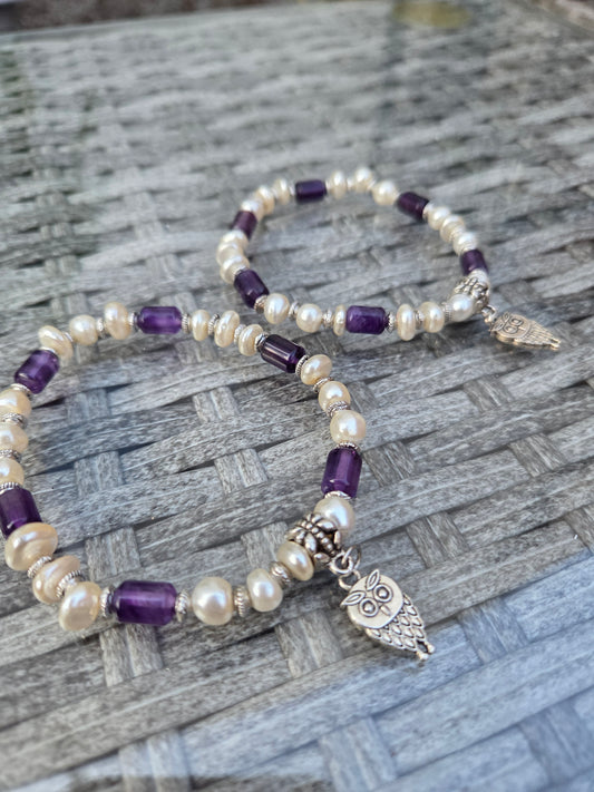 Amethyst and fresh water pearl