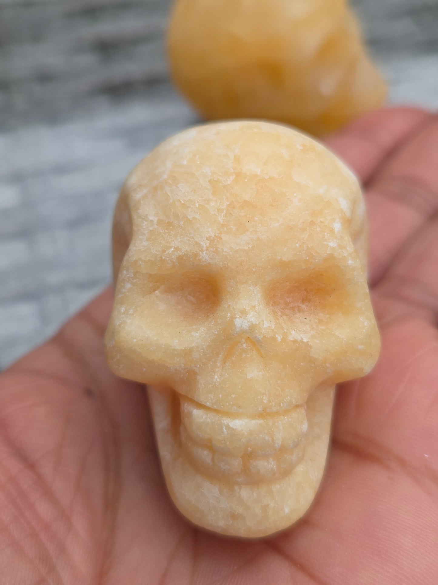 Yellow Calcite skulls