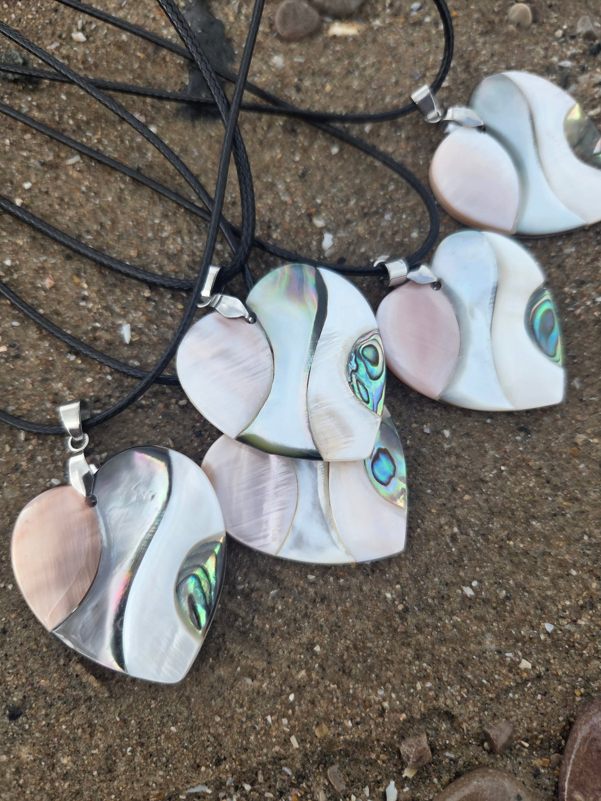 Shell heart necklaces