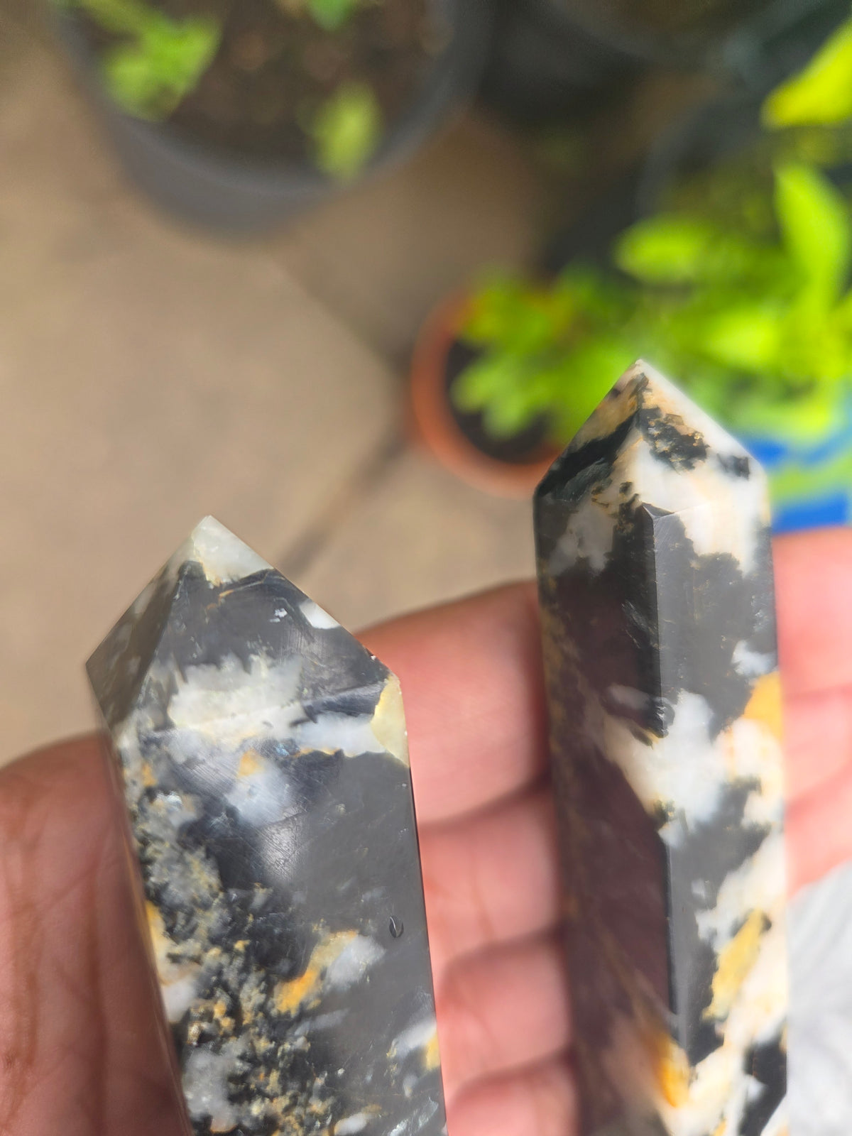 Yellow ,black tourmaline and quartz towers.
