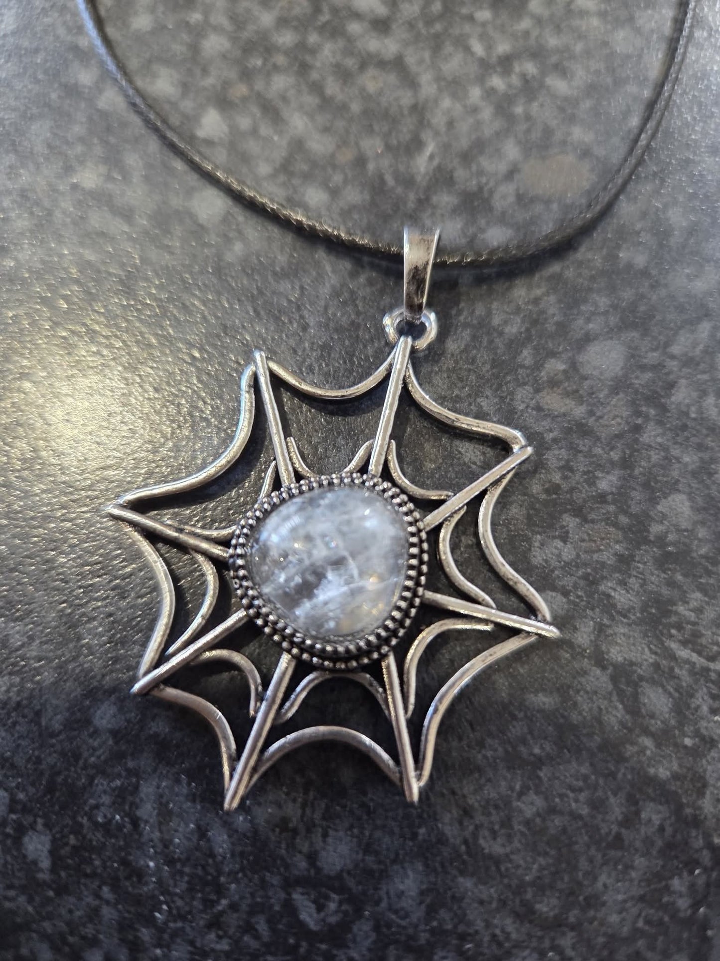 Quartz web necklaces