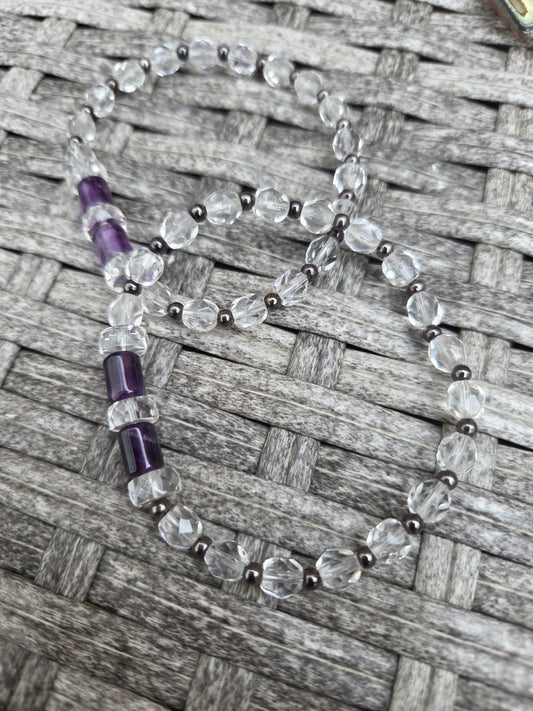 Clear quartz and Amethyst bracelets