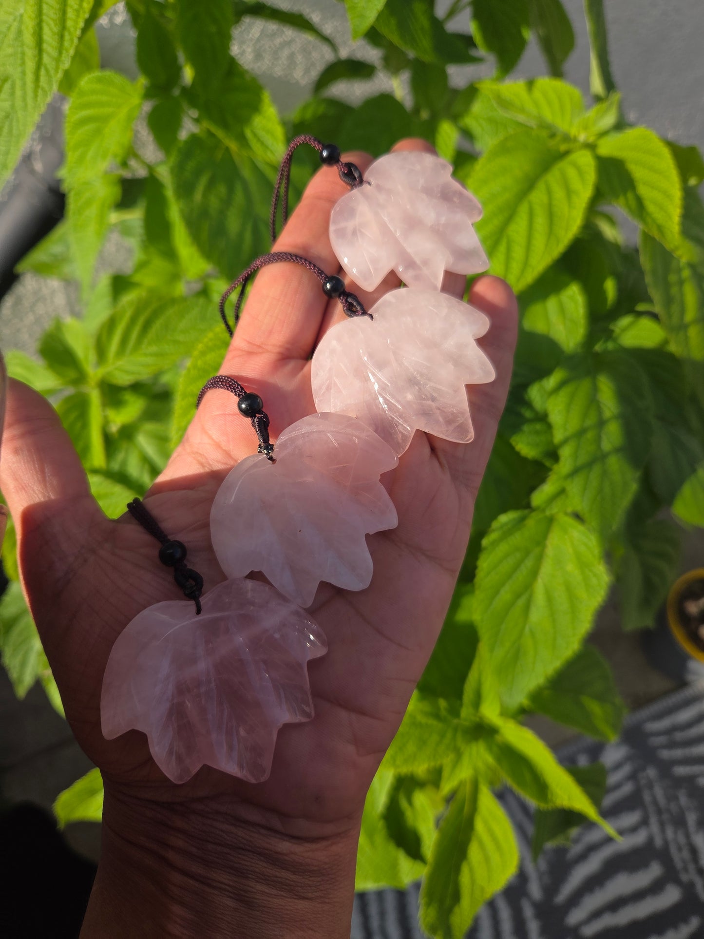 Rose quartz leaf
