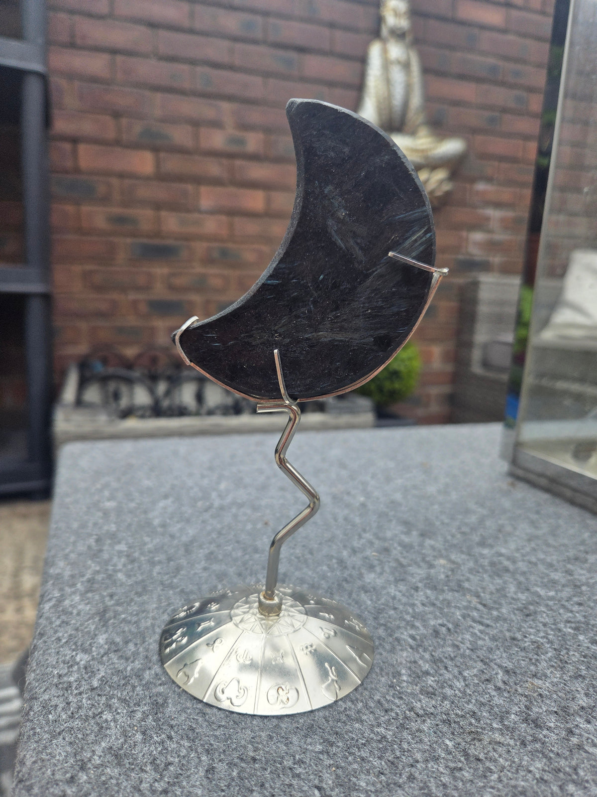 Astrophyllite crescent moon 🌙 with zodiac stand.