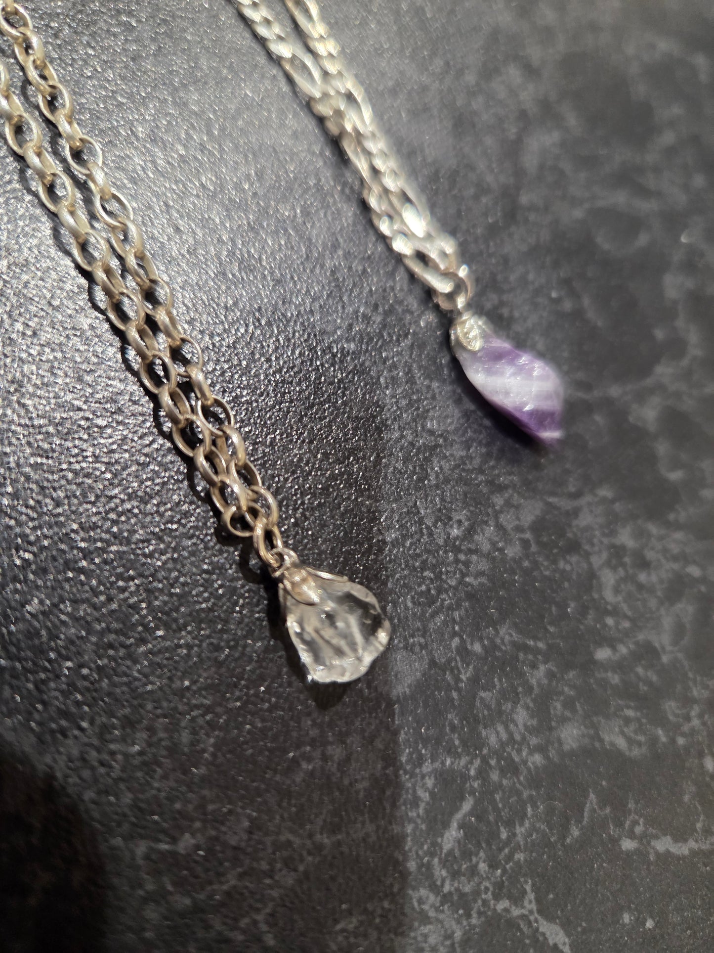 925 Sterling silver bracelet with clear quartz charm